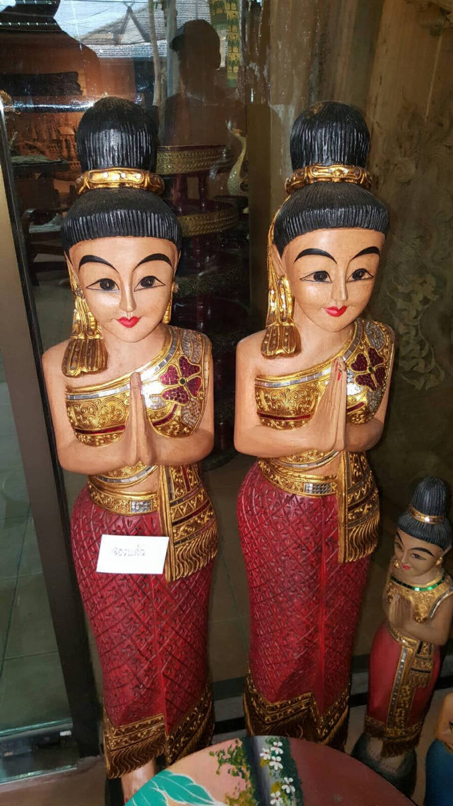 Large hand painted wooden Statues